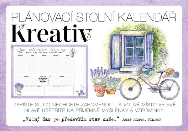 Stolní plánovací kalendář - motiv Levandule (1)